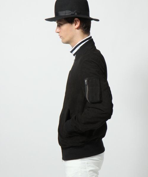 HARE（ハレ）の「スウェードブルゾン（ジャケット/アウター・メンズ・ブラック/キャメル・S/M）」の4枚目の写真