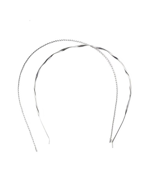 3coins（3coins）の「ねじれメタルカチューシャ2個セット（カチューシャ・レディース・シルバー/ゴールド・0）」の2枚目の写真