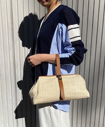 【COTTO/コット】ラフィアレザーショルダーバッグ 大