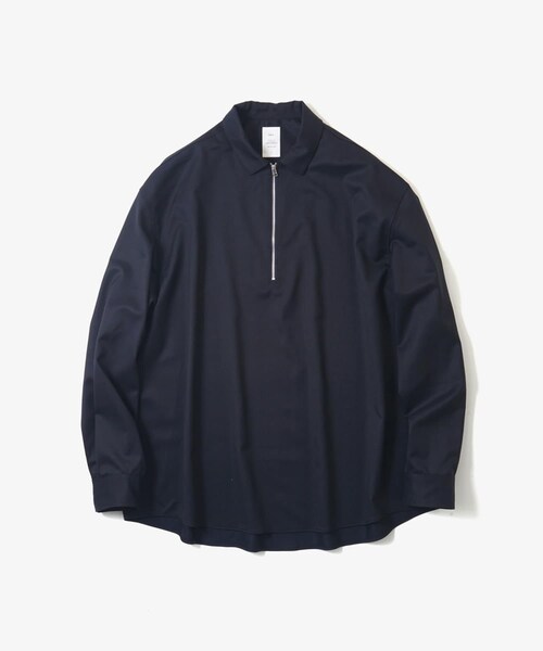 Name.（ネーム）の「WOOL CHECK HALF ZIP SHIRT（シャツ/ブラウス・メンズ・BLK/NVY・0/1/2）」の2枚目の写真