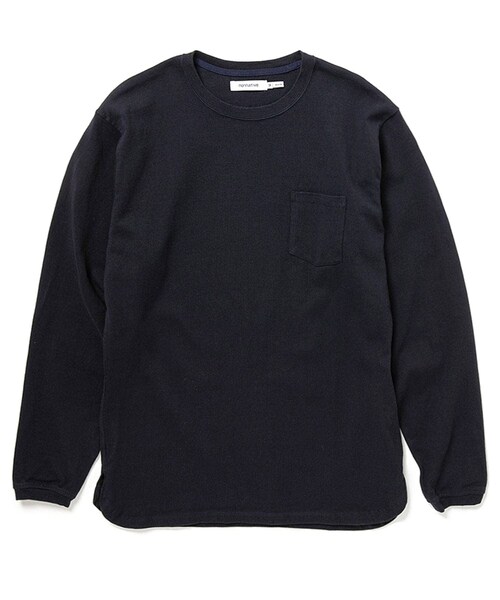 nonnative(ノンネイティブ)の「DWELLER L/S TEE COTTON HEAVY JERSEY(Tシャツ/カットソー・メンズ・WHT/NVY・0/1/2)」の1枚目の写真