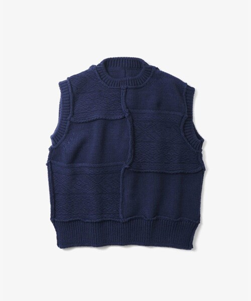 Name.（ネーム）の「PATCHWORK KNIT VEST（ニット/セーター・メンズ・BGE/TAN/NVY・0/1/2）」の2枚目の写真