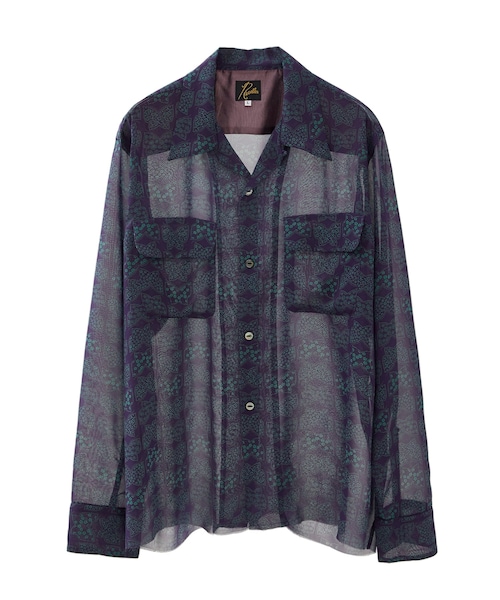 Needles（ニードルス）の「C.O.B. Classic Shirt - Poly Chiffon / Pt.（シャツ/ブラウス・メンズ・WHT/PPL・M/L）」の2枚目の写真