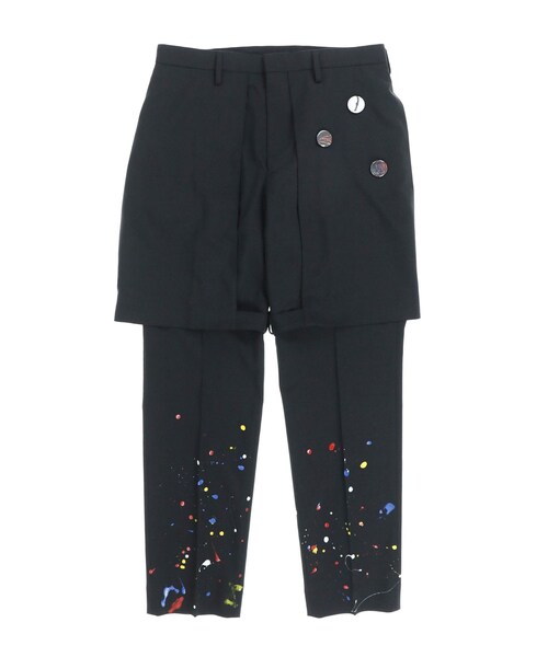 ALMOSTBLACK（オールモストブラック）の「WOVEN LAYRED SLACKS（その他パンツ・メンズ・WHT/BLK・1/2）」の2枚目の写真