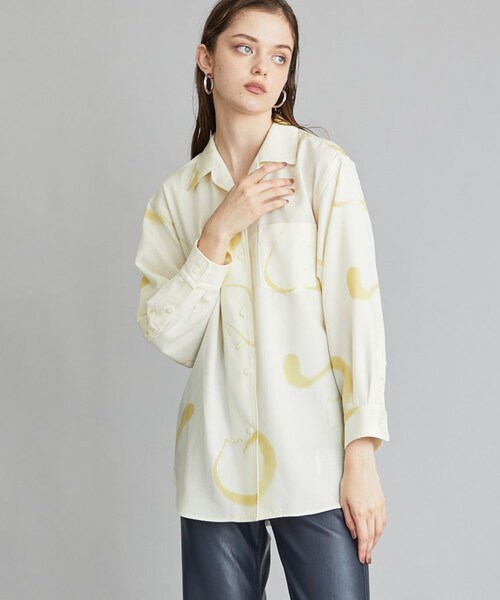 WRYHT（ライト）の「【30%OFF】ワンピースカラーブラウス　212WT-SH01（シャツ/ブラウス・レディース・GRY/YLW・1）」の2枚目の写真