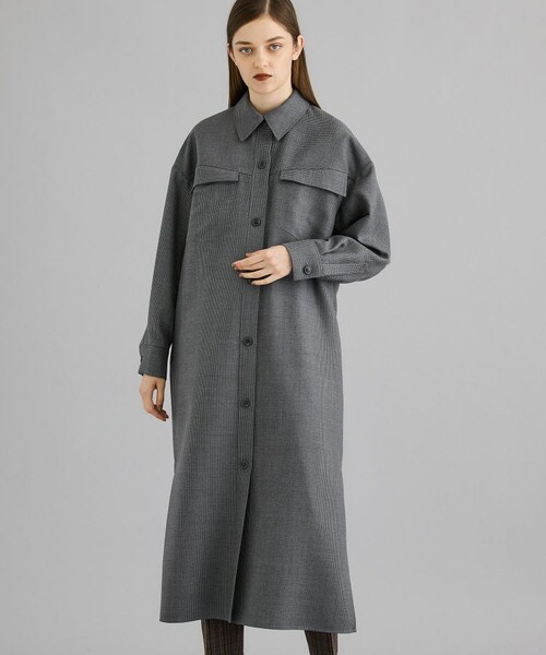 RITO(リト)の「パネルチェックシャツガウン 0771RTW018C(シャツ/ブラウス・レディース・GRY/BRN・38)」の1枚目の写真