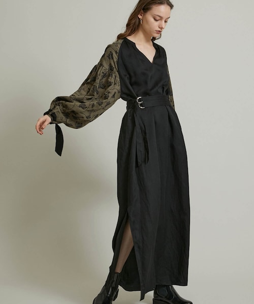 【新品•未使用 】EBONY  エボニー  シフォンフリンジドレス 新品•未使用 】EBONY エボニー シフォンフリンジドレス