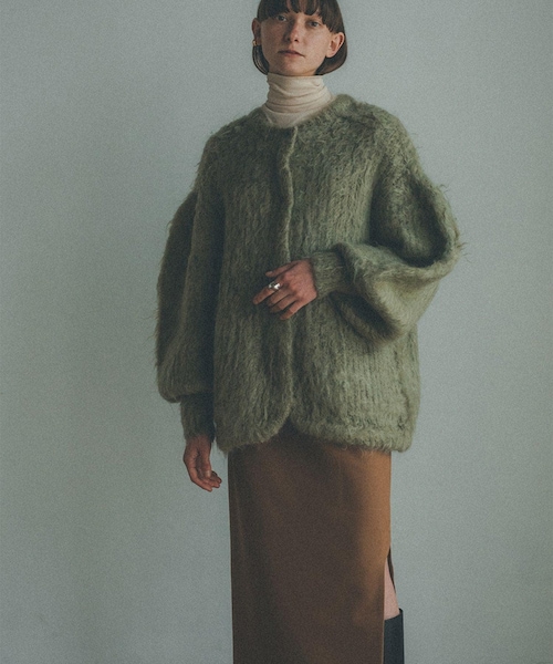CLANE（クラネ）の「カラーモヘアシャギーカーディガン 11106-1092