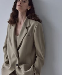 city | ウールダブルクロスロングジャケット(テーラードジャケット)