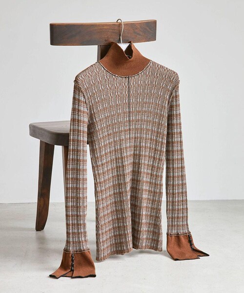 TODAYFUL(トゥデイフル)の「ジャガードパイピングニット 12120529(ニット/セーター・レディース・BRN/MTD・FREE)」の1枚目の写真