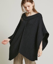 【30%OFF】シルクモヘアブレンドニットポンチョ 0771RTW235K