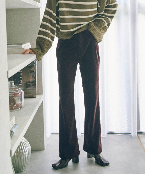 【10%OFF】コーデュロイフレアパンツ