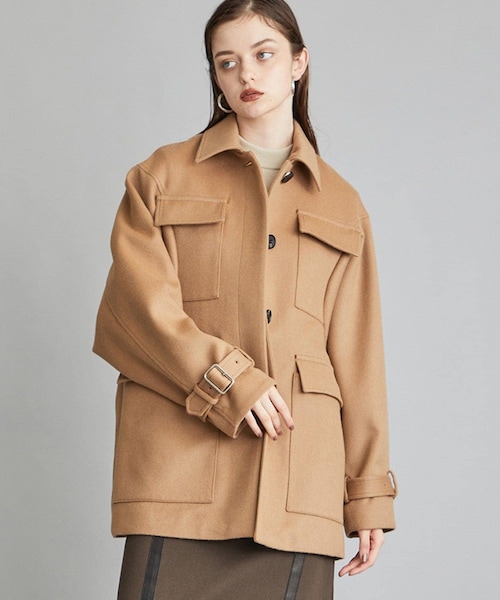 CINOH（チノ）の「【20%OFF】ビッグポケットジャケットコート 21WCO008