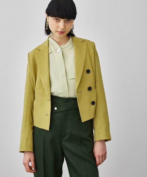 UNITED TOKYO（ユナイテッドトウキョウ）の「ラナツイルショートジャケット（テーラードジャケット・レディース・BLK/GRN・1/2）」の4枚目の写真