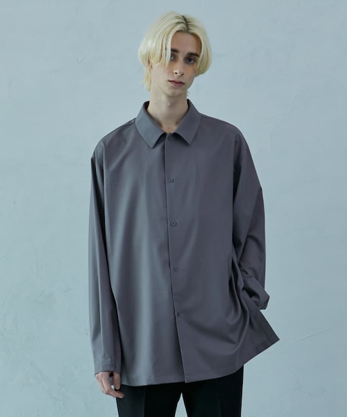 【新品同様】PUBLIC TOKYO S140ウールオーバーシャツ 1 GRAY PUBLIC TOKYO（パブリックトウキョウ）の「S140 ウールオーバーシャツ