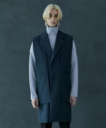 含浸 PUBLIC TOKYO ノースリーブジャケット ベスト ブラック 美品 含浸 PUBLIC TOKYO ノースリーブジャケット ベスト ブラック 美