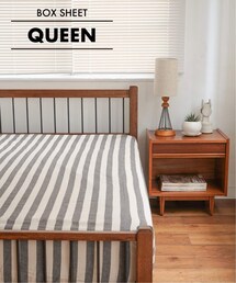 journal standard Furniture （ジャーナルスタンダードファニチャー）の「《予約》ボックスシーツ ストライプ クイーン（ファッション雑貨）」