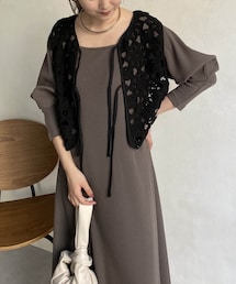 CAPRICIEUX LE'MAGE | クロシェ風ミニベスト(ベスト)