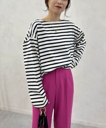 CAPRICIEUX LE'MAGE | ボーダーボートネックTシャツ(Tシャツ/カットソー)