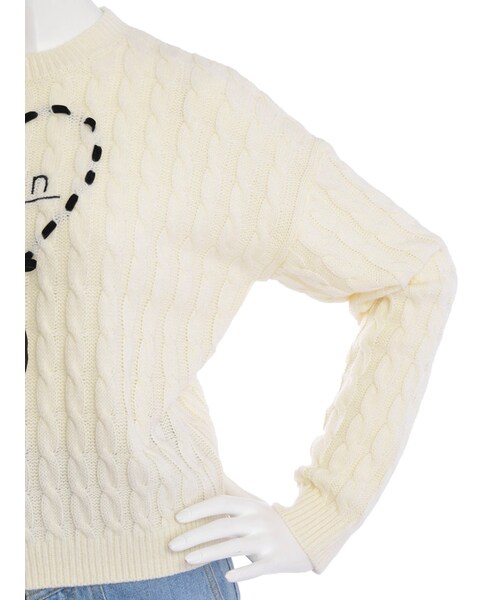 merry jenny（メリージェニー）の「【vivi12月号八木アリサさん着用】elfinハートニット（トップス・レディース・オフホワイト/ワイン/ネイビー・F）」の11枚目の写真