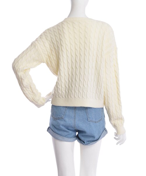 merry jenny（メリージェニー）の「【vivi12月号八木アリサさん着用】elfinハートニット（トップス・レディース・オフホワイト/ワイン/ネイビー・F）」の9枚目の写真