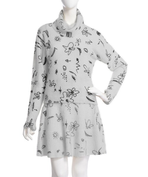 merry jenny（メリージェニー）の「【girly】SketchタートルニットTOPS（トップス・レディース・オフホワイト/グレー・F）」の2枚目の写真