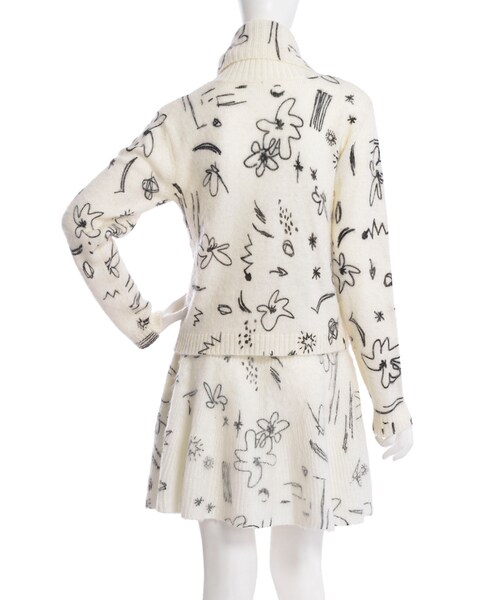 merry jenny（メリージェニー）の「【girly】SketchタートルニットTOPS（トップス・レディース・オフホワイト/グレー・F）」の5枚目の写真