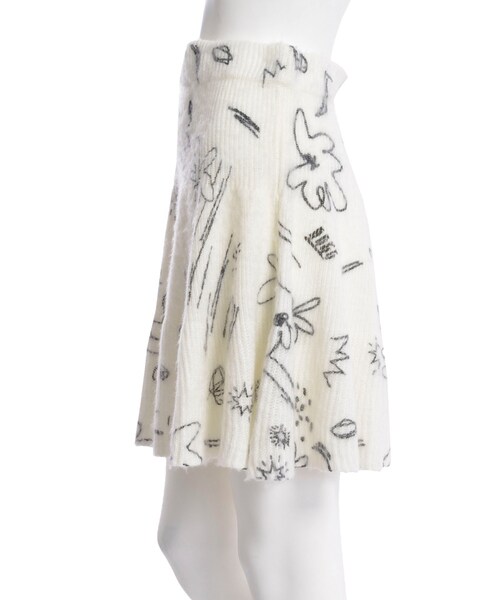 merry jenny(メリージェニー)の「【girly】Sketchニットスカート(スカート・レディース・オフホワイト/グレー・F)」の4枚目の写真