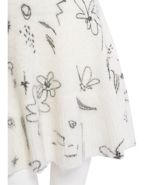 merry jenny(メリージェニー)の「【girly】Sketchニットスカート(スカート・レディース・オフホワイト/グレー・F)」の7枚目の写真