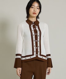 mame | 【30%OFF】ニッテッドシャツウィズダイヤモンドパターン　MM21PF-KN726(ニット/セーター)