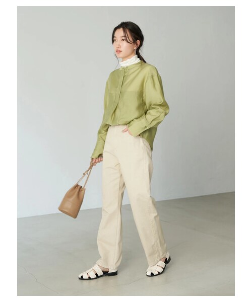 earth music&ecology（アースミュージックアンドエコロジー）の「【予約】ストレートデニム（パンツ・アイボリー/グレーベージュ/インディゴ・S/M/L）」の6枚目の写真