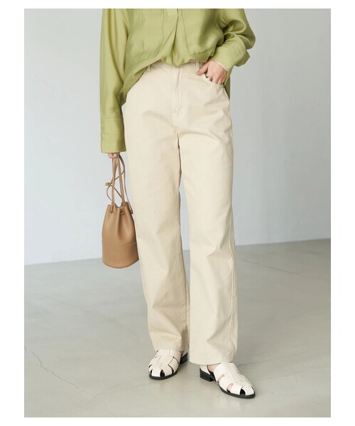 earth music&ecology（アースミュージックアンドエコロジー）の「【予約】ストレートデニム（パンツ・アイボリー/グレーベージュ/インディゴ・S/M/L）」の20枚目の写真