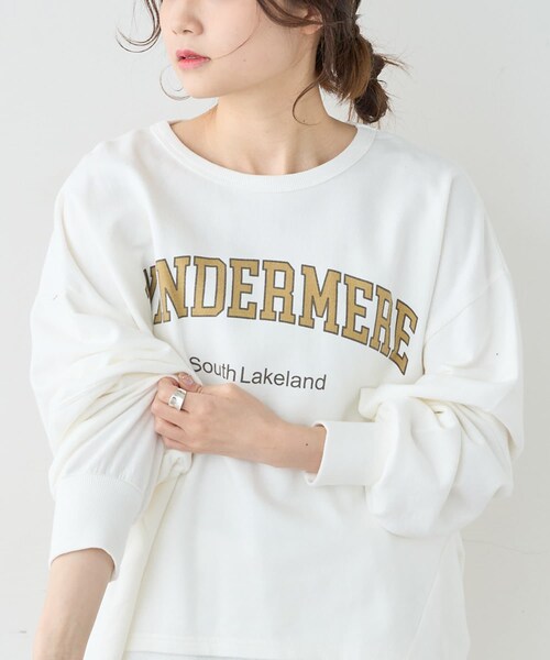 PUAL CE CIN（ピュアルセシン）の「裏毛プリントプルオーバー（Tシャツ/カットソー・レディース・ホワイト/ブルー/ベージュ/ピンク・FREE）」の2枚目の写真