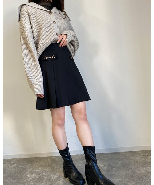 INGNI（イング）の「【春の新作】【着用動画あり】フラットビット付フレア／スカート（スカート・レディース・ｸﾛ/ｸﾛ/ｷﾞﾝｶﾞﾑ/ﾋﾟﾝｸ・F）」の14枚目の写真