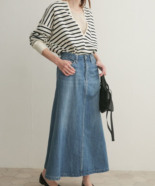 URBAN RESEARCH DOORS（アーバンリサーチドアーズ）の「デニムフレアスカート（その他・レディース・INDIGO・0/1）」の7枚目の写真