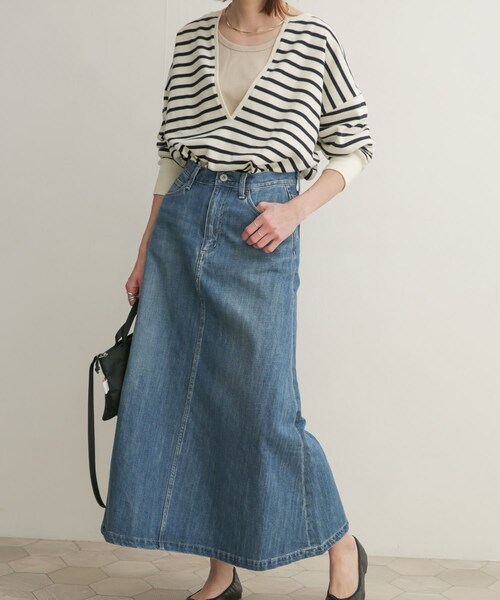 URBAN RESEARCH DOORS（アーバンリサーチドアーズ）の「デニムフレアスカート（その他・レディース・INDIGO・0/1）」の5枚目の写真