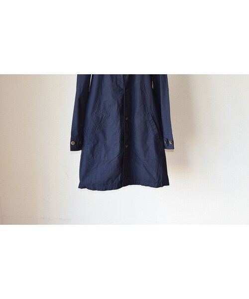 MANUAL ALPHABET(マニュアル アルファベット)の「MANUAL ALPHABET TYP SHT COAT NVY マニュアルアルファベット タイプライターシャツコート ネイビー【unisex】(ステンカラーコート・メンズ・その他)」の6枚目の写真