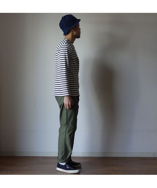 SAINT JAMES（セントジェームス）の「【定番アイテム】SAINTJAMES セントジェームス OUESSANT ウエッソン ECRU×MARINE 生成り×ネイビー UNISEX 男女兼用【正規取り扱い品】（Tシャツ/カットソー・メンズ・その他）」の3枚目の写真