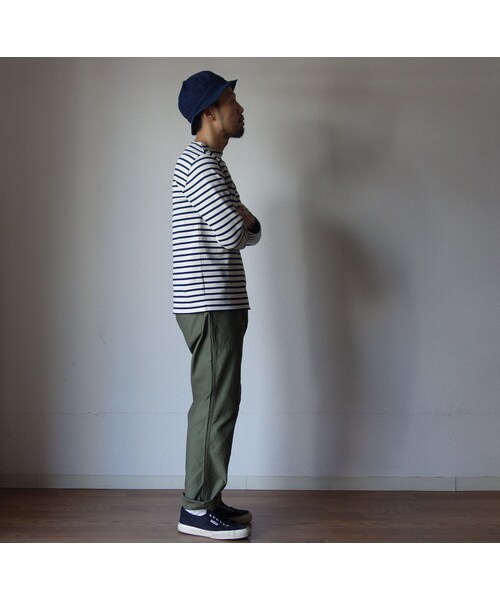 SAINT JAMES（セントジェームス）の「【定番アイテム】SAINTJAMES セントジェームス OUESSANT ウエッソン ECRU×MARINE 生成り×ネイビー UNISEX 男女兼用【正規取り扱い品】（Tシャツ/カットソー・メンズ・その他）」の4枚目の写真