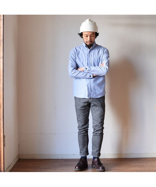 nisica（ニシカ）の「nisica B.D SHIRT BLU ニシカ ボタンダウンシャツ ブルー（シャツ/ブラウス・メンズ・その他）」の3枚目の写真