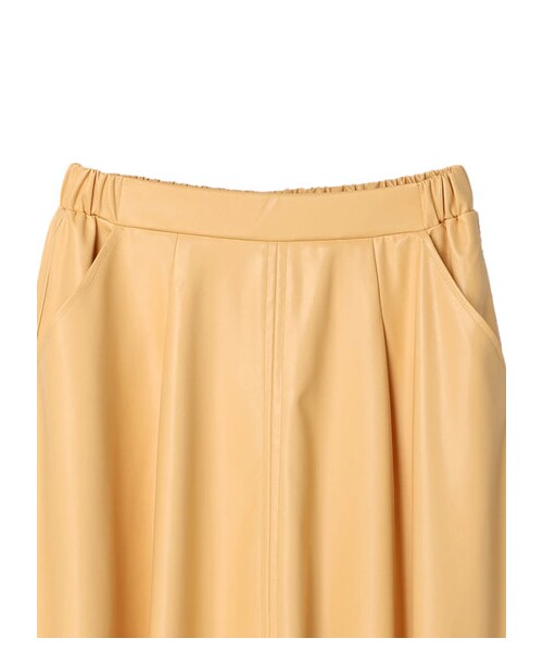 Green　Parks（グリーンパークス）の「・furry rate 合皮ストレッチレザースカート（スカート・アイボリー/ブラック/イエロー・F）」の11枚目の写真