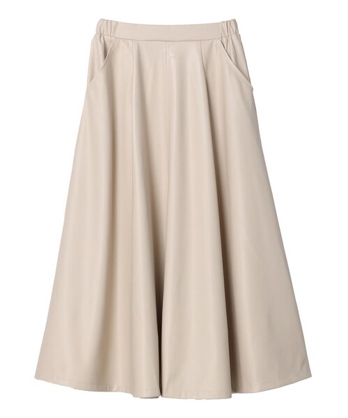 Green　Parks（グリーンパークス）の「・furry rate 合皮ストレッチレザースカート（スカート・アイボリー/ブラック/イエロー・F）」の19枚目の写真