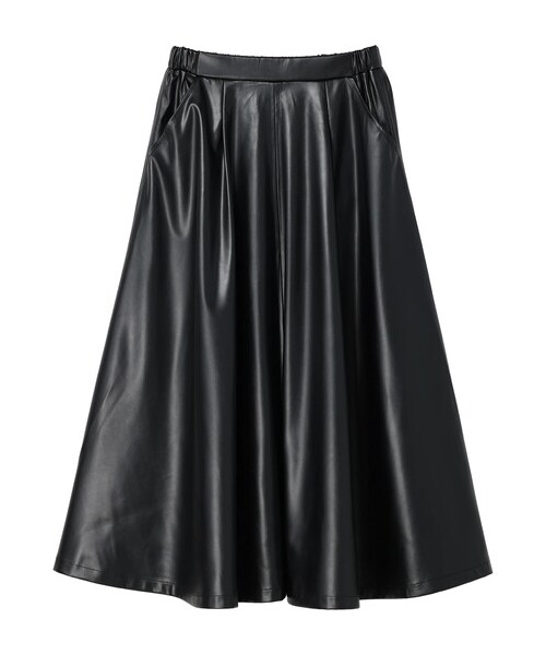 Green　Parks（グリーンパークス）の「・furry rate 合皮ストレッチレザースカート（スカート・アイボリー/ブラック/イエロー・F）」の17枚目の写真