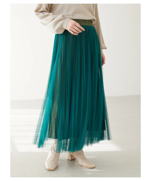 Green　Parks（グリーンパークス）の「・furry rate プリーツチュールスカート（スカート・ピンク/イエロー/グリーン・F）」の20枚目の写真
