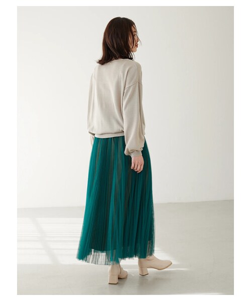 Green　Parks（グリーンパークス）の「・furry rate プリーツチュールスカート（スカート・ピンク/イエロー/グリーン・F）」の4枚目の写真