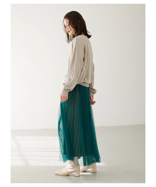 Green　Parks（グリーンパークス）の「・furry rate プリーツチュールスカート（スカート・ピンク/イエロー/グリーン・F）」の3枚目の写真
