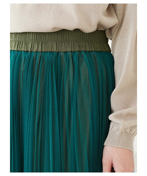 Green　Parks（グリーンパークス）の「・furry rate プリーツチュールスカート（スカート・ピンク/イエロー/グリーン・F）」の6枚目の写真