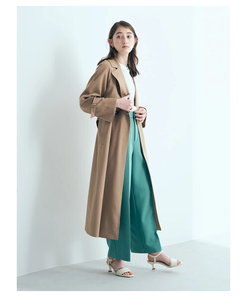 YECCA VECCA（イェッカヴェッカ）の「タックストレートパンツ（パンツ・ベージュ/グリーン・S/M）」の7枚目の写真