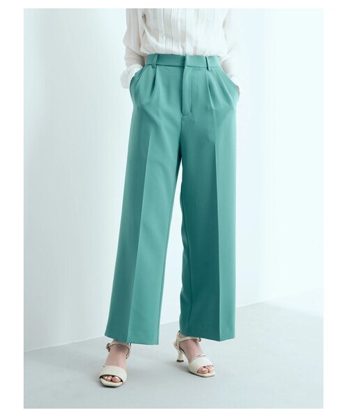 YECCA VECCA（イェッカヴェッカ）の「タックストレートパンツ（パンツ・ベージュ/グリーン・S/M）」の22枚目の写真