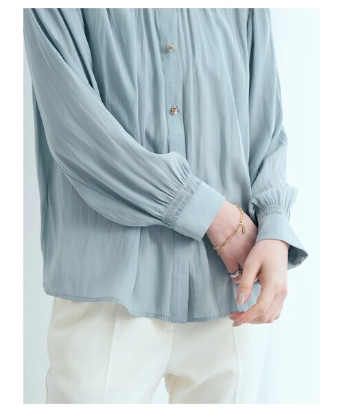 YECCA VECCA（イェッカヴェッカ）の「2wayシャーリングブラウス（トップス・オフホワイト/イエロー/ミント/ネイビー・F）」の7枚目の写真